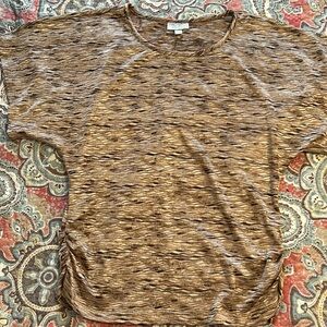 Womens Dressbarn top sz XL tan/brown/goldtones